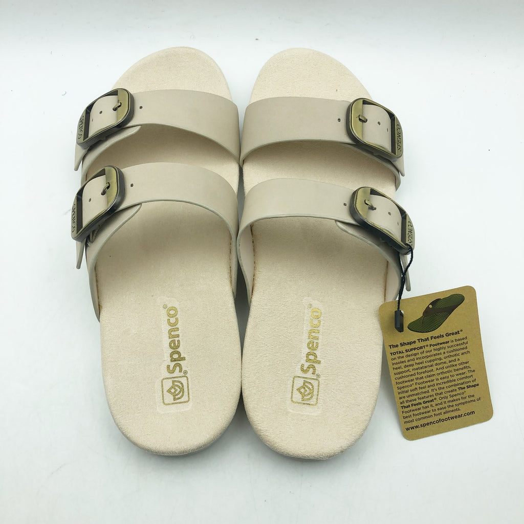 Spenco Womens Vista Slip On Sandals US 9 WIDE Grey Morn Leather APMA NIB