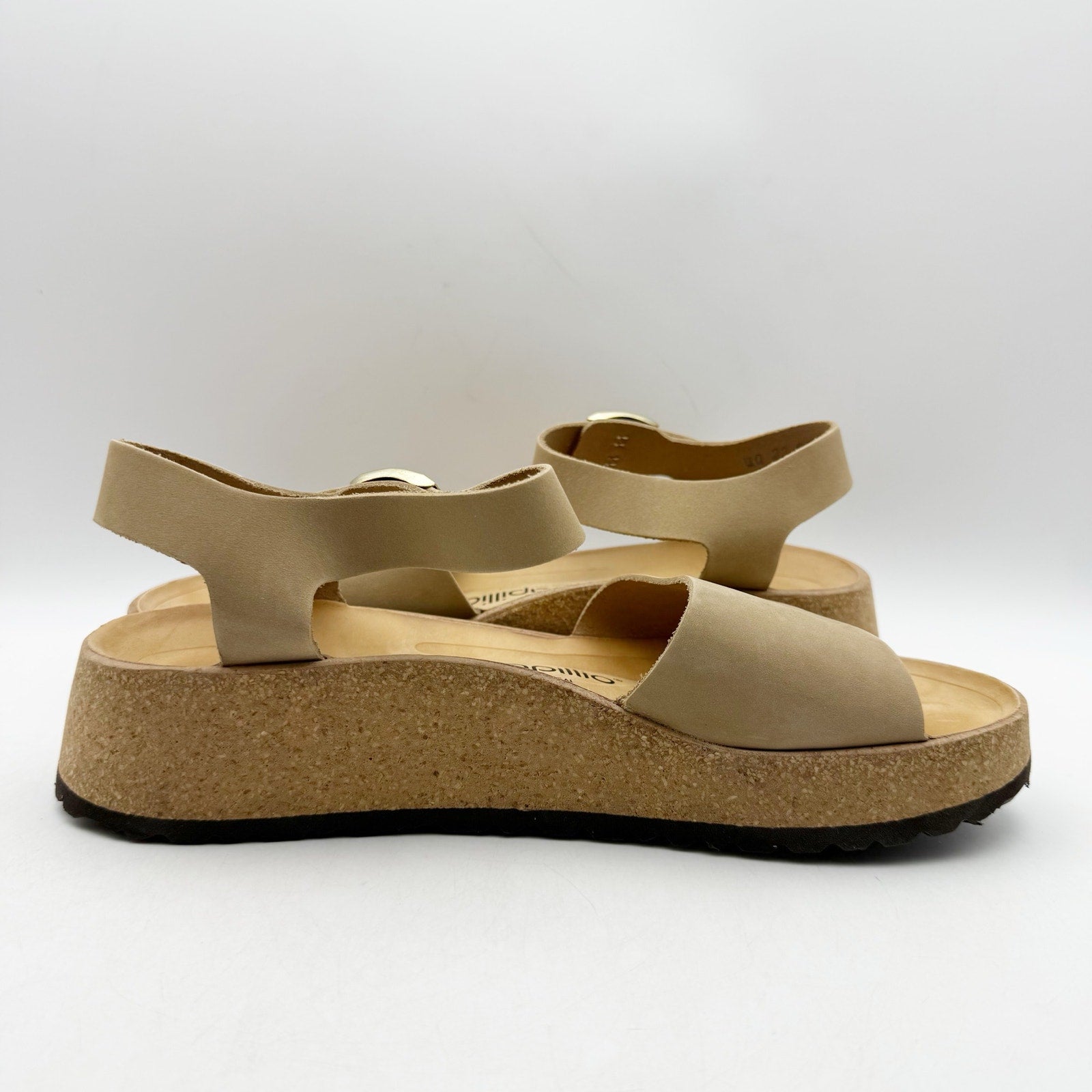 Papillio Birkenstock Womens Glenda Platform Sandals EU 41 US 10 Tan Leather NWOB