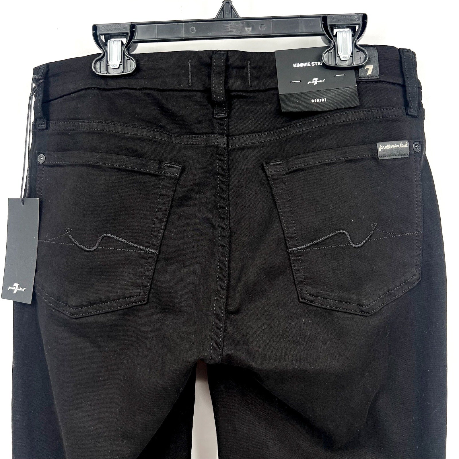 7 FOR ALL MANKIND B(AIR) Kimmie Straight Jeans Size 30 US 10 Rinsed Black NWT