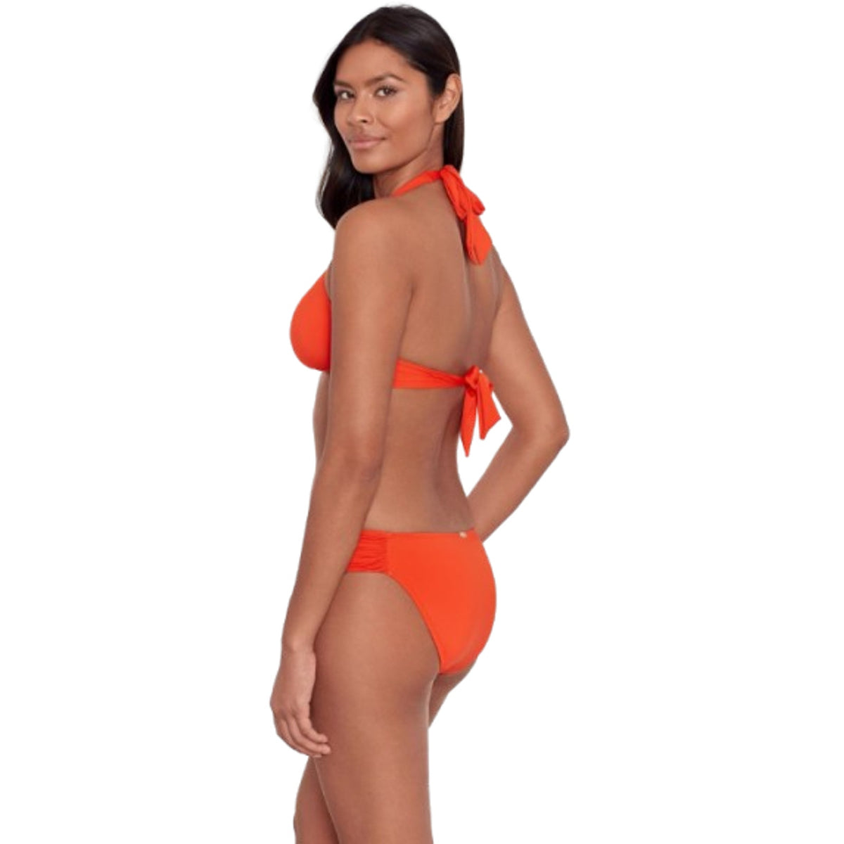 LAUREN RALPH LAUREN Beach Club Hipster Bikini Bottom Size 6 Orange Shirred NWT