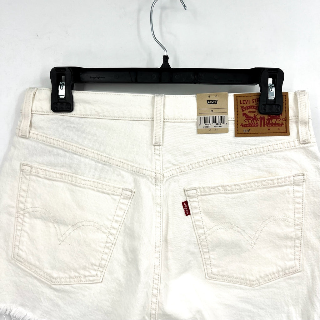 LEVI'S Womens 501 Original Fit Denim Shorts Size 29 US 8 White 56327-0248 NWT