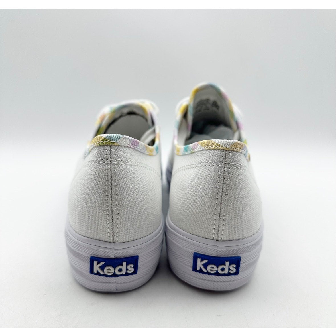 Keds Womens Triple Kick Canvas Sneaker Size 7 White Multicolor Metallic NIB