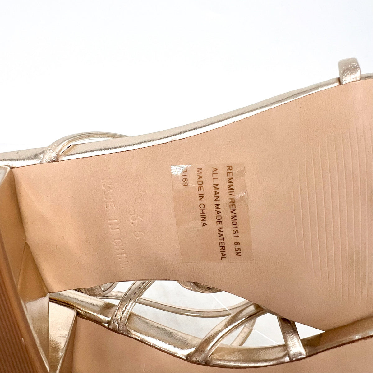 STEVE MADDEN Women's Remmi Heeled Sandals Size 6.5M Gold Strappy NWOB