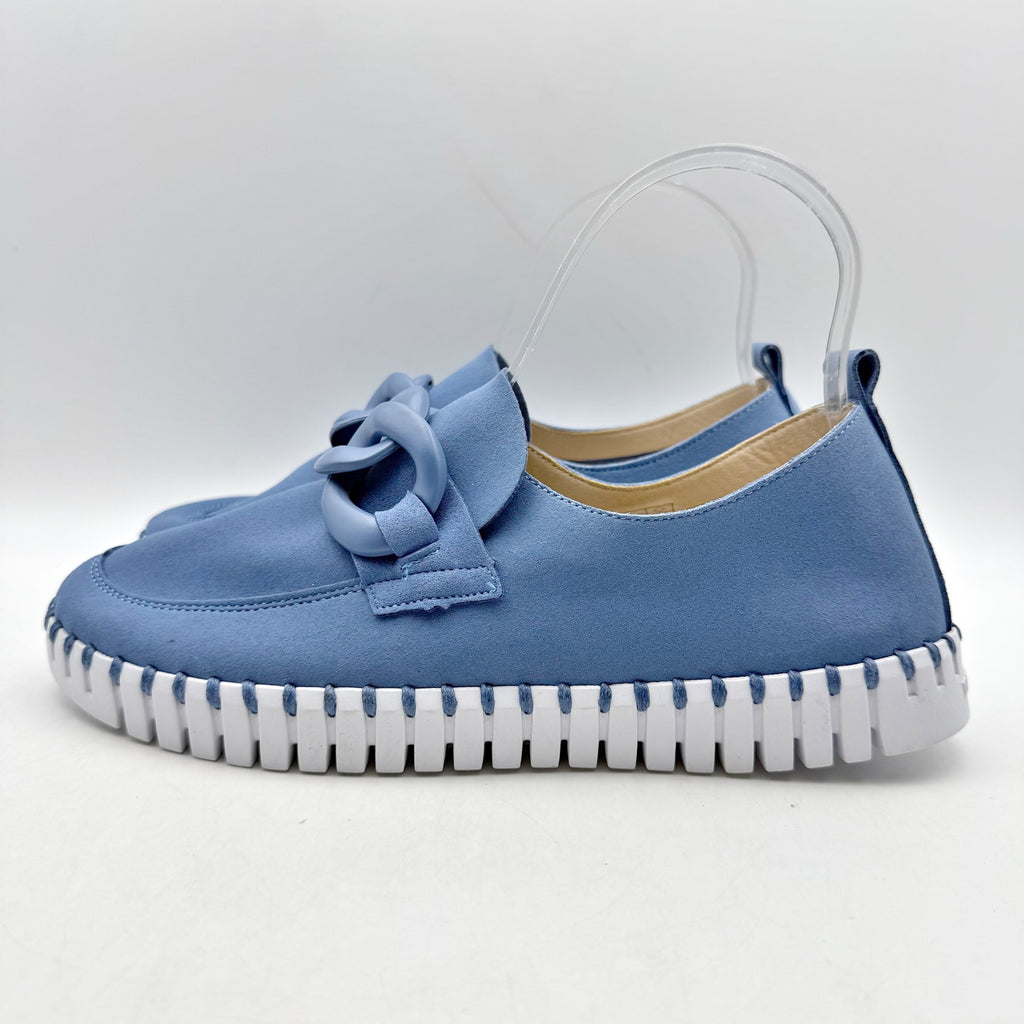 ILSE JACOBSEN Womens Tulip Loafers EU 36 US 6 Blue Slip On NWOB