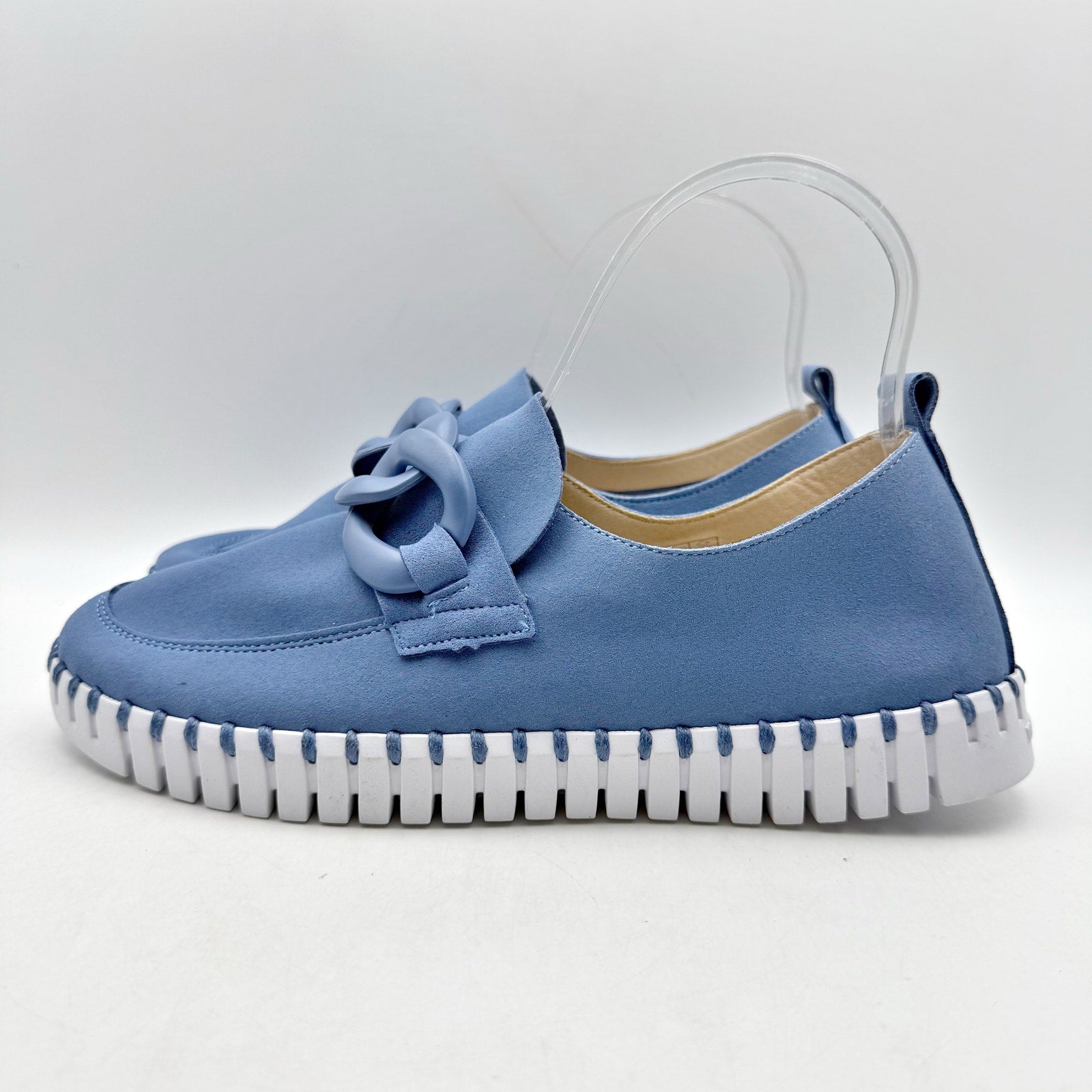ILSE JACOBSEN Womens Tulip Loafers EU 36 US 6 Blue Slip On NWOB