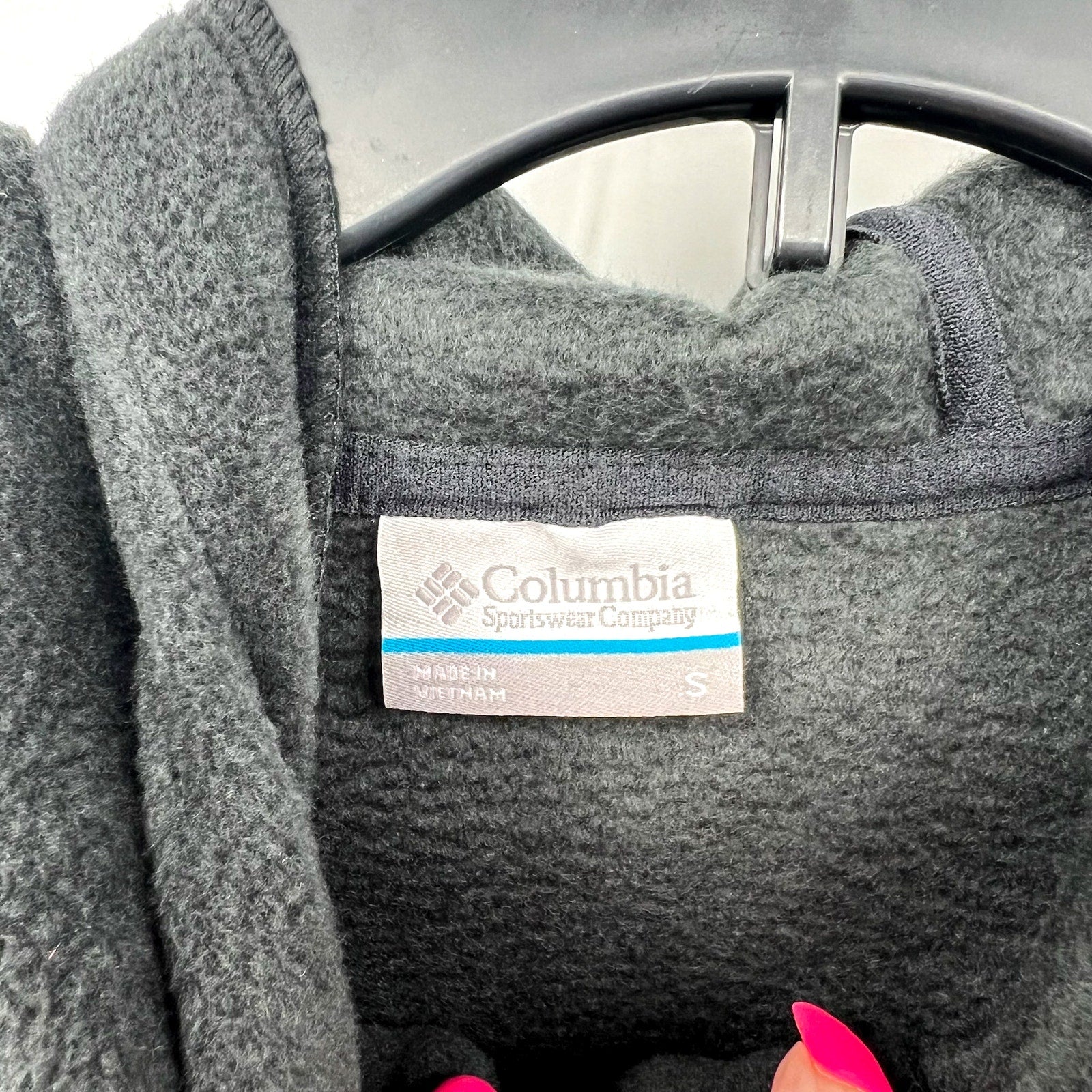 COLUMBIA Women's Benton Springs II Long Fleece Hoodie Jacket Small Black NWT