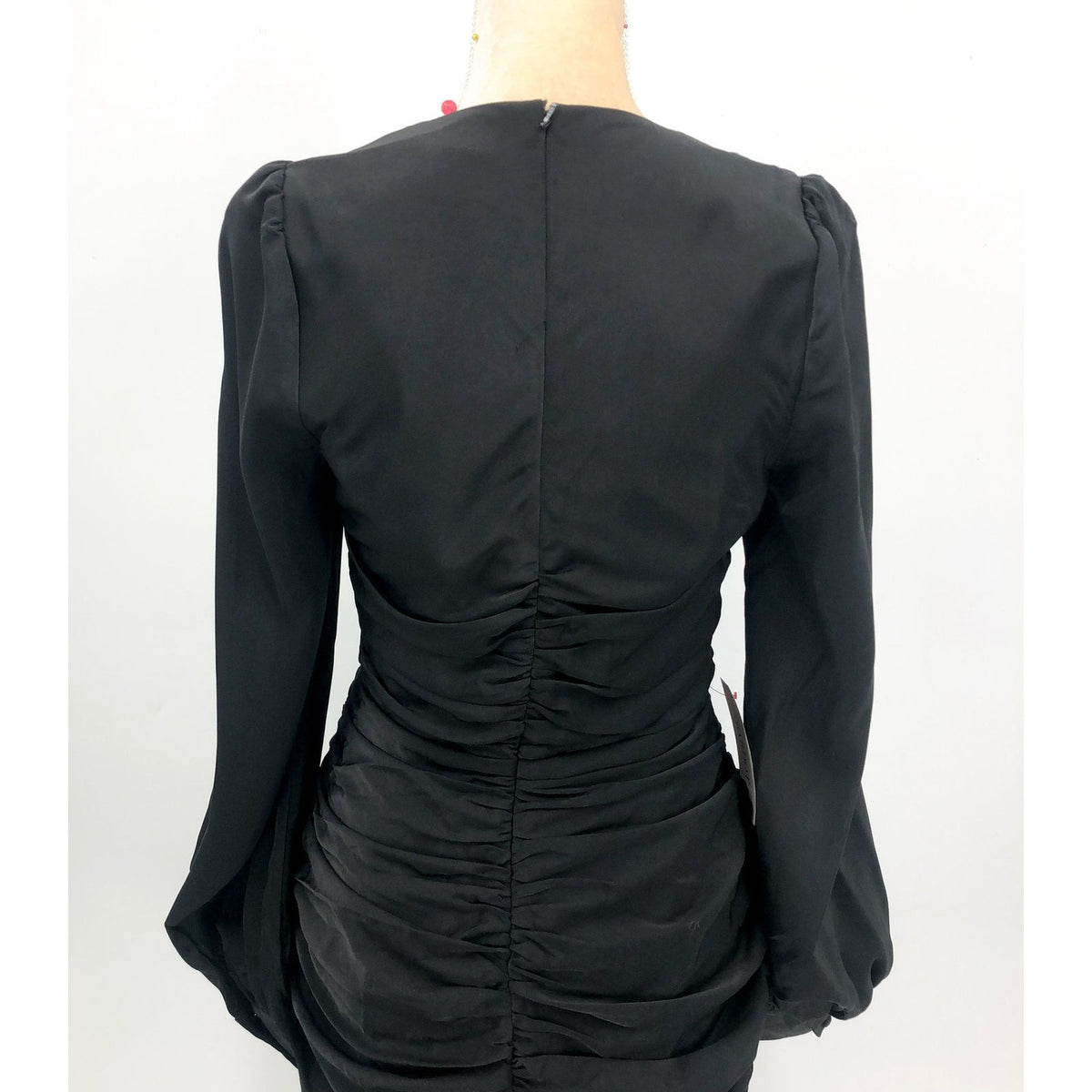 BARDOT Women's Marion Mini Dress US SIZE 8 Black Ruched Long Sleeve NWT