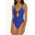 BECCA Women's Coast Ariyah Plunge One Piece Swimsuit Small Ultramarine Blue NWT