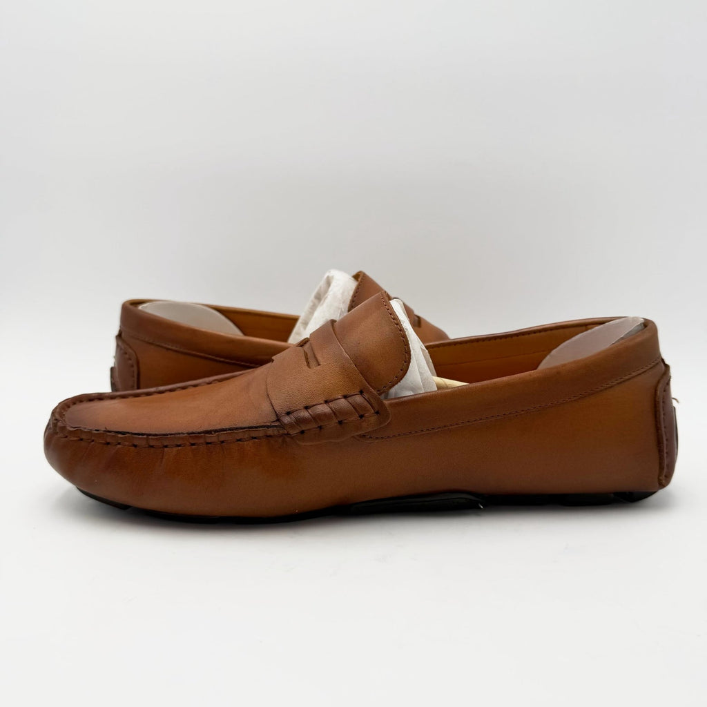 Vince Camuto Mens Vitzroy Driver Loafers Size 9.5 EU 42.5 Brown Tan Leather NIB