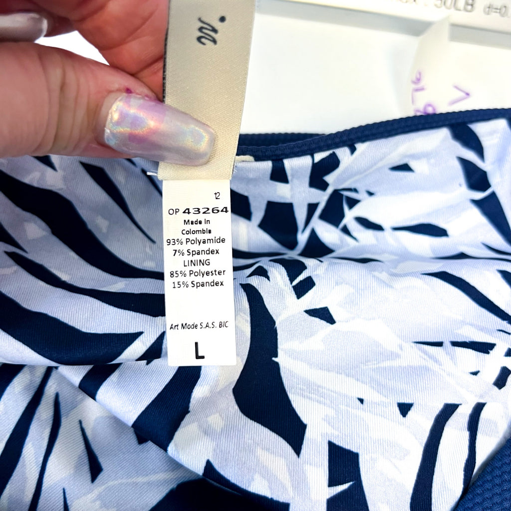 MAAJI Women's Sublimity Reversible Bikini Bottom Large Indigo Blue Printed NWT