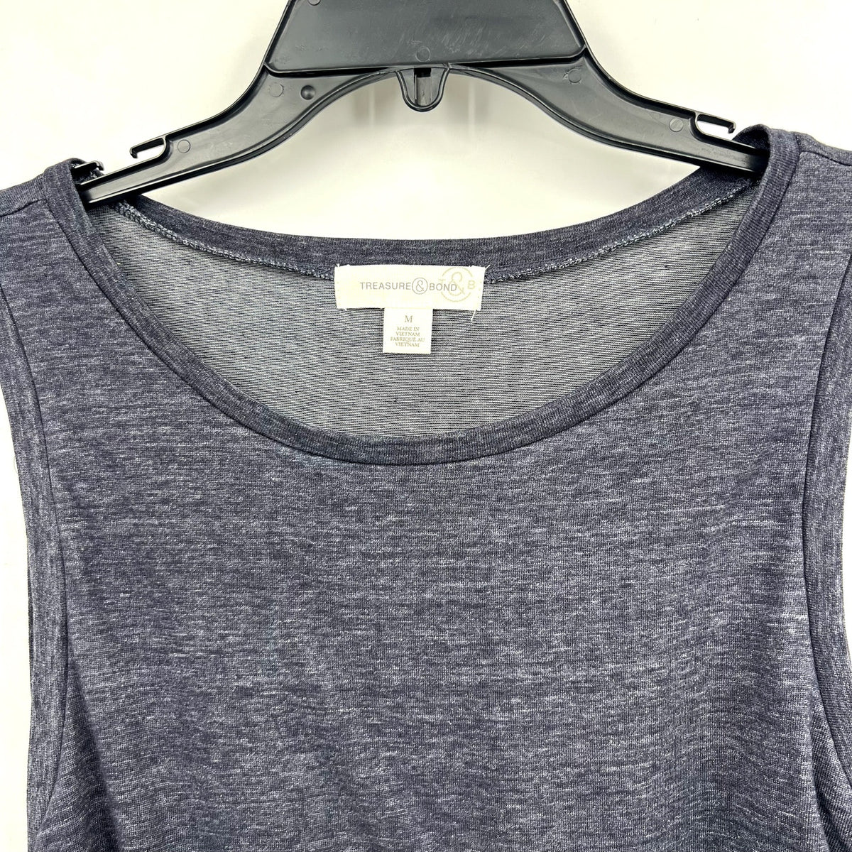 TREASURE & BOND Ruched Sleeveless Jersey Tank Dress Medium Gray Blue NWOT
