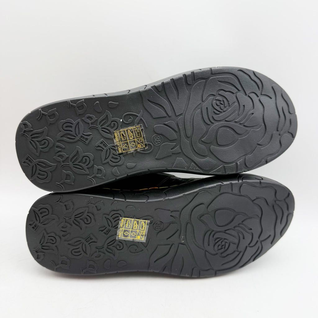 L'Artiste Womens Danli-Bloom Casual Sneakers EU 38 US 7.5-8 Black Leather NWOB