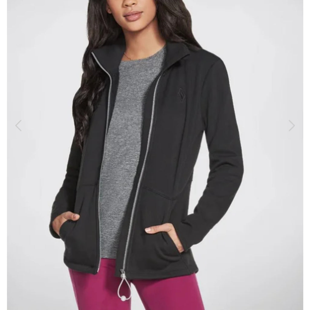 SKECHERS Women's GO Snuggle Full Zip Jacket Small Bold Black Long Sleeve NWT
