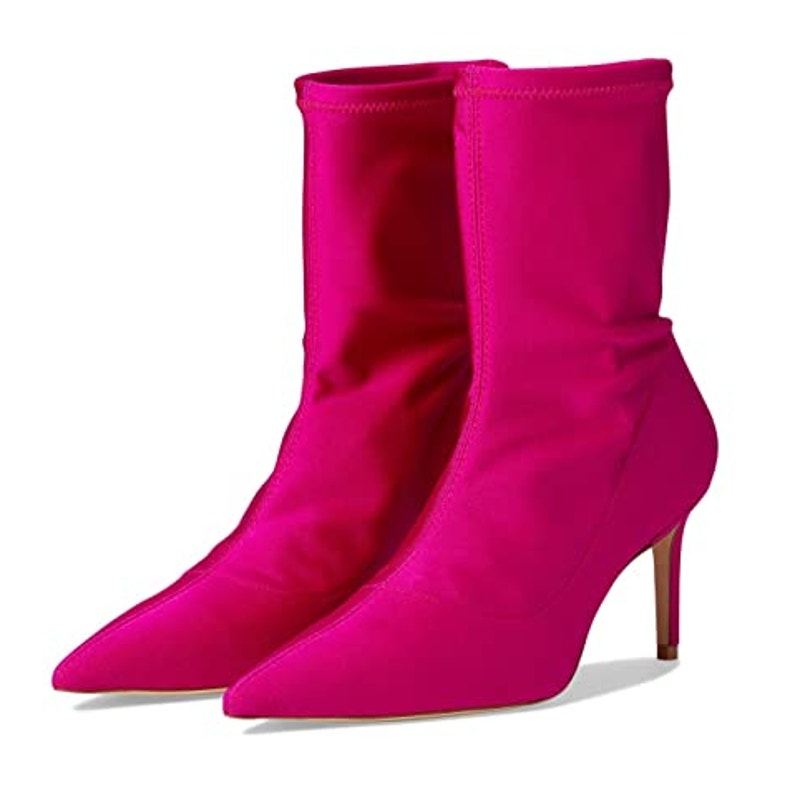 Stuart Weitzman Womens Stuart 75 Stretch Bootie US 7.5 Pink Magenta Suede EUC