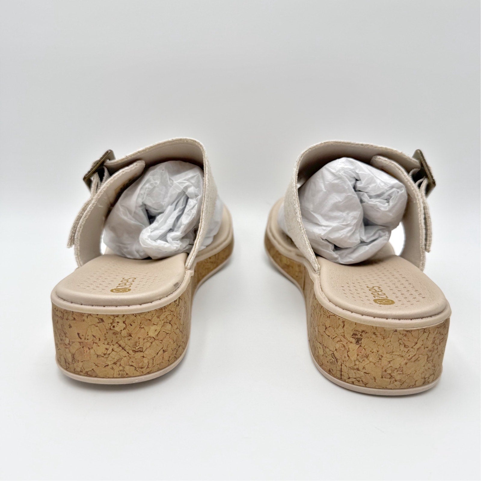 Bzees Womens Bay Wedge Sandals US 10 M EU 41 Beige Tan NIB