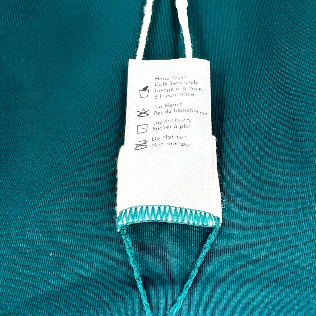 L*SPACE Women's Leilani Bitsy Bikini Bottom Medium Deep Teal Green High Leg NWT