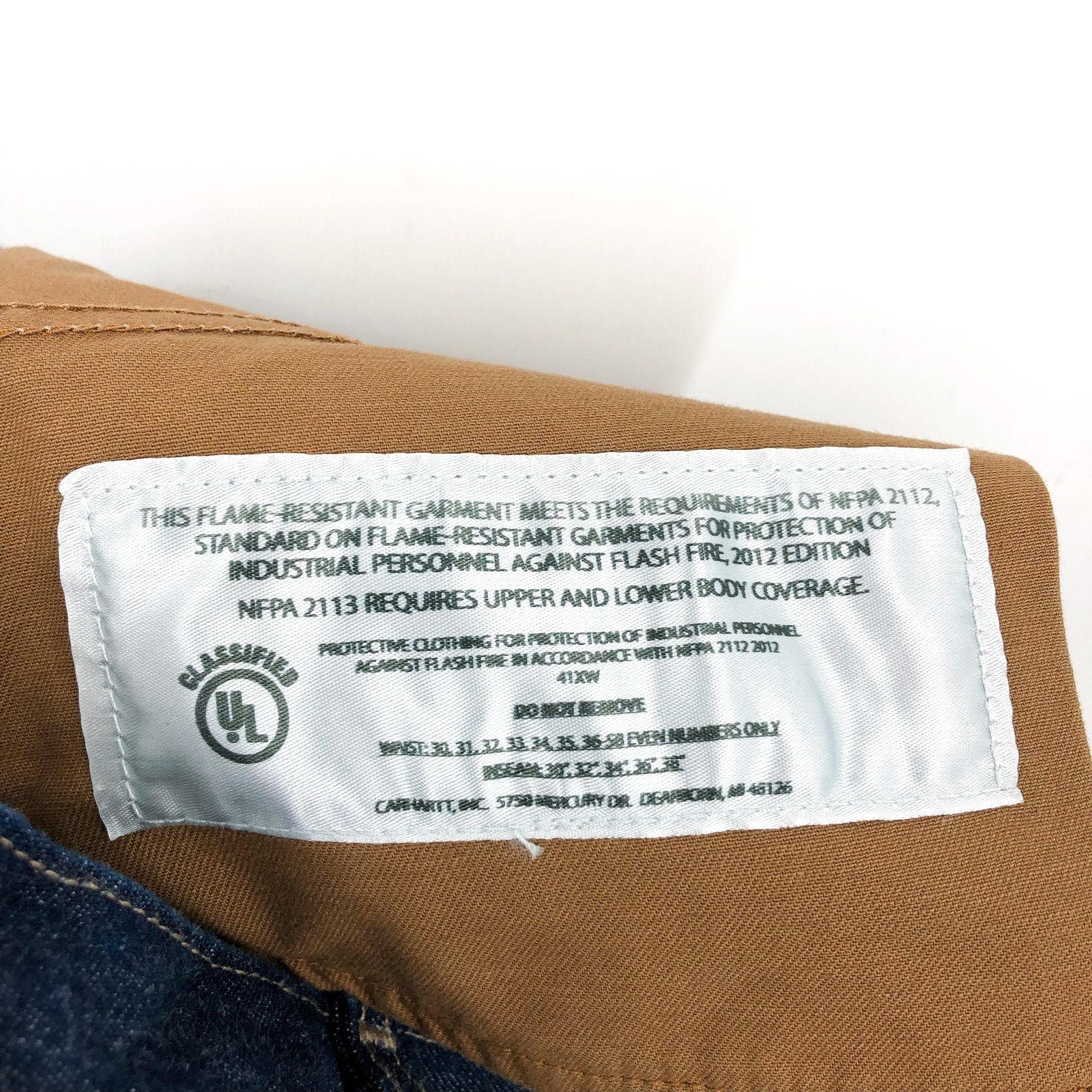 CARHARTT Flame-Resistant Signature Denim Dungarees 48x34 Blue Jeans FR13 NWOT