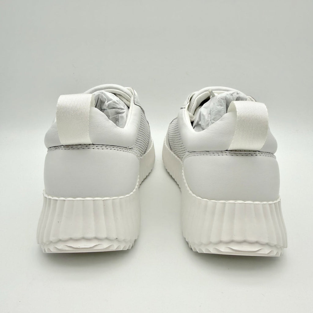 Steve Madden Womens Shock Sneakers US 7.5 M White Leather Platform NIB