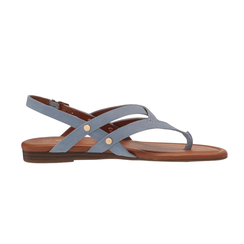 Franco Sarto Womens Gretchen Thong Sandals US 6.5 M Blue Suede Flats NWOB