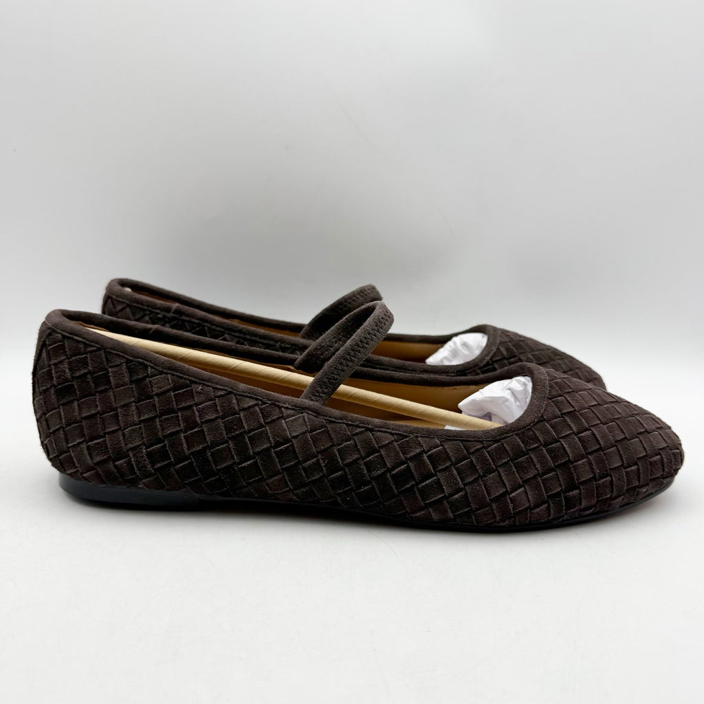 Madewell Womens Greta Elastic Mary Jane Flats US 10.5 M Brown Suede NIB