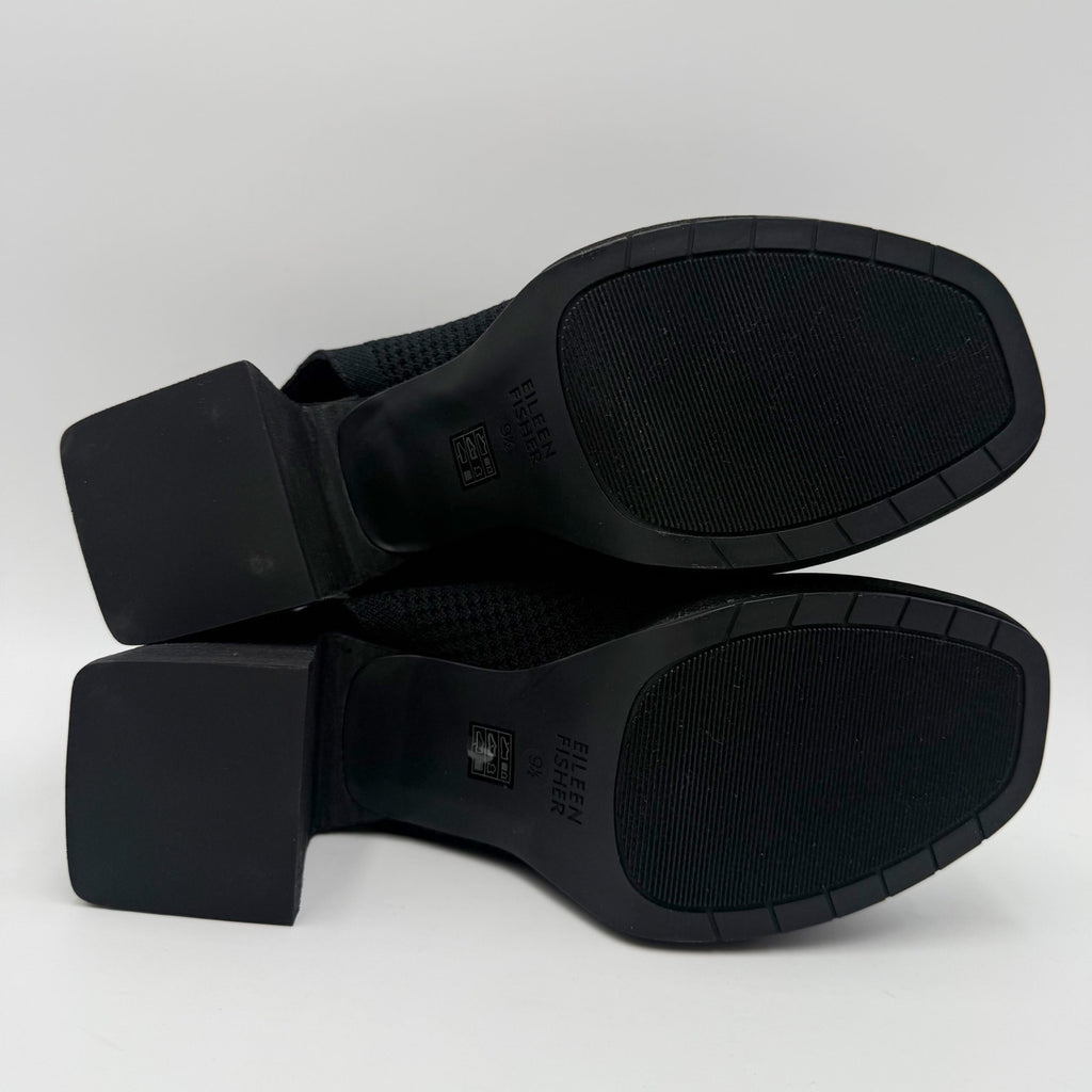 Eileen Fisher Womens Gavis Platform Sandals Size 9.5 M Black Knit NIB
