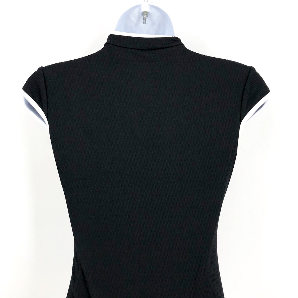SEAFOLLY Women's Beach Bound One Piece Swimsuit Size 8 Black Zip Cap Sleeve NWT