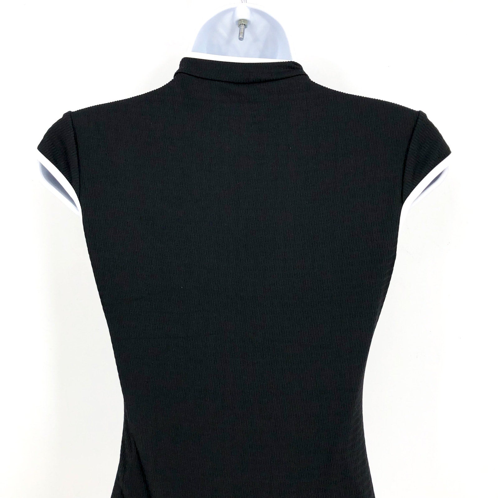 SEAFOLLY Women's Beach Bound One Piece Swimsuit Size 8 Black Zip Cap Sleeve NWT