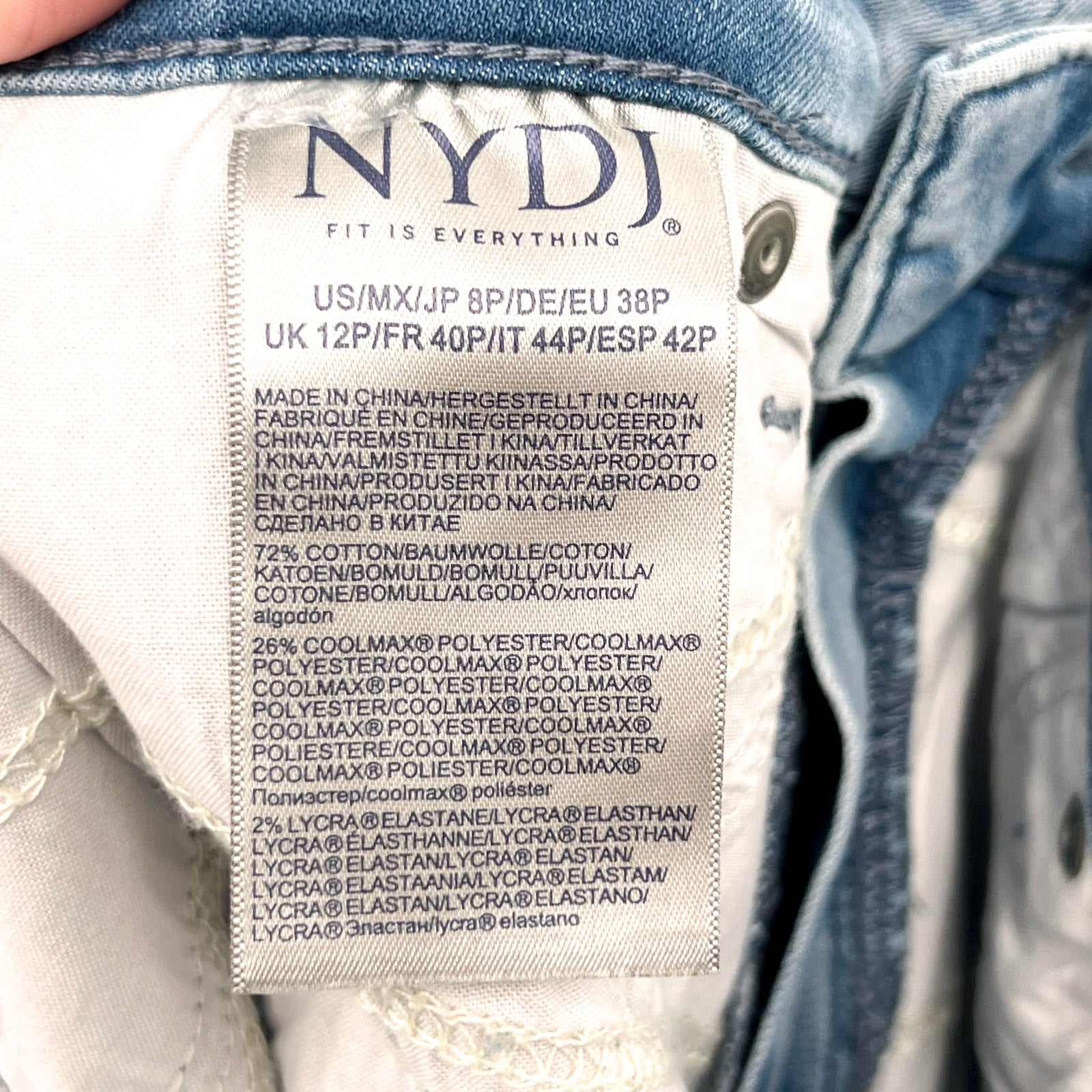 NYDJ Womens Margot Girlfriend Jeans Size 8 PETITE Kingston Blue NWT