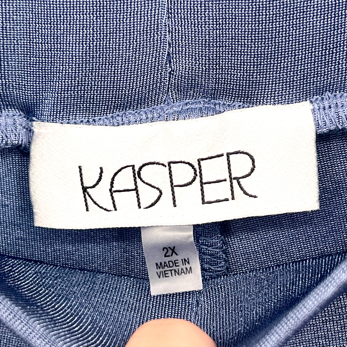 KASPER Women's Traveler's Knit Pull-On Wide-Leg Pants 2X Plus Blue Heron NWT