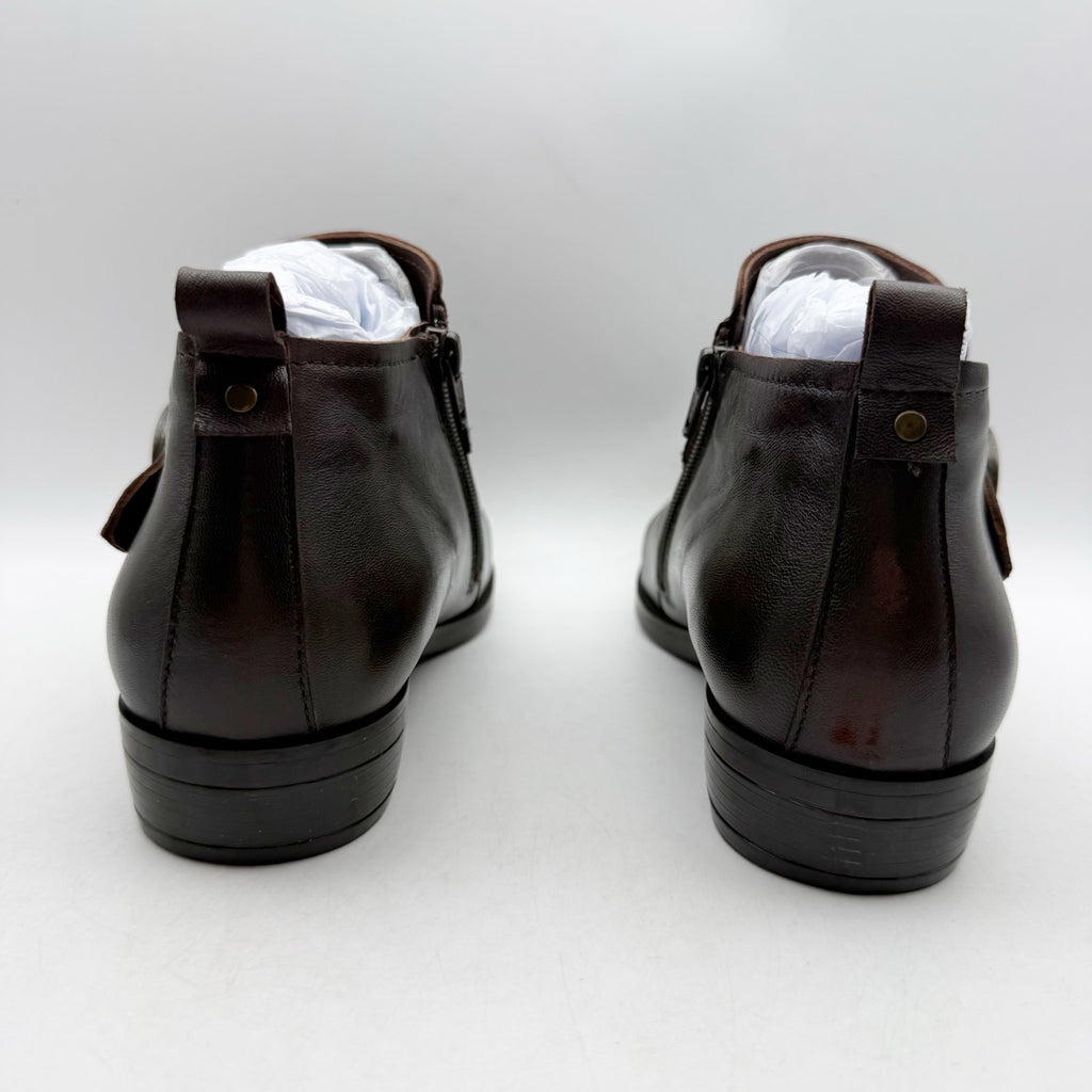 David Tate Womens Maverick Ankle Booties Size 9 Wide Brown Leather Boots NIB