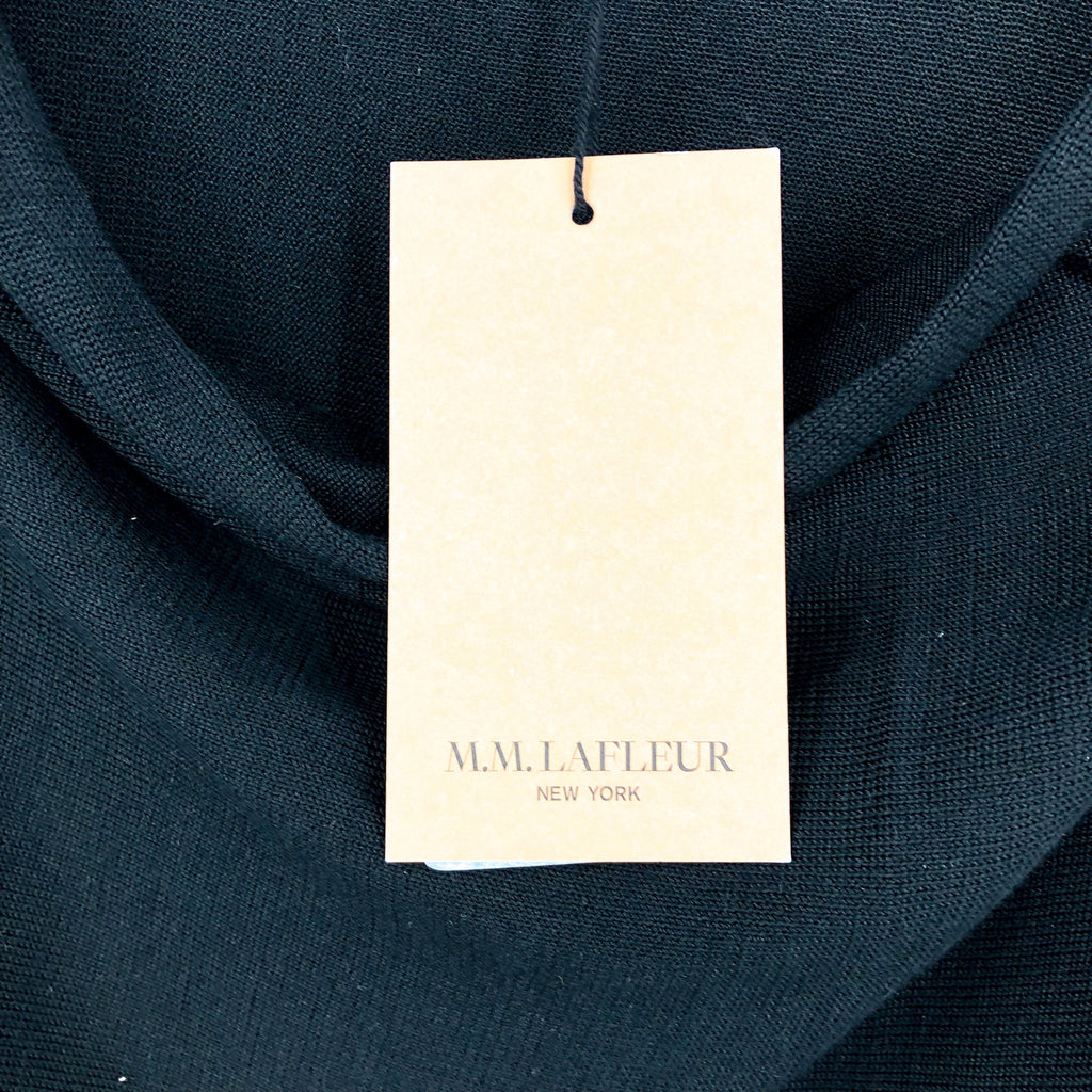 M.M LAFLEUR Women's Monica Top XL Black Silk Jersey Long Sleeve Blouse NWT