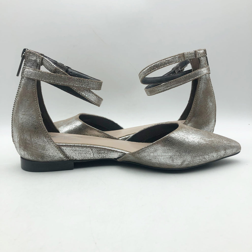 Seychelles Womens What a Girl Wants Flats US 8.5 M Silver Pewter Leather NIB