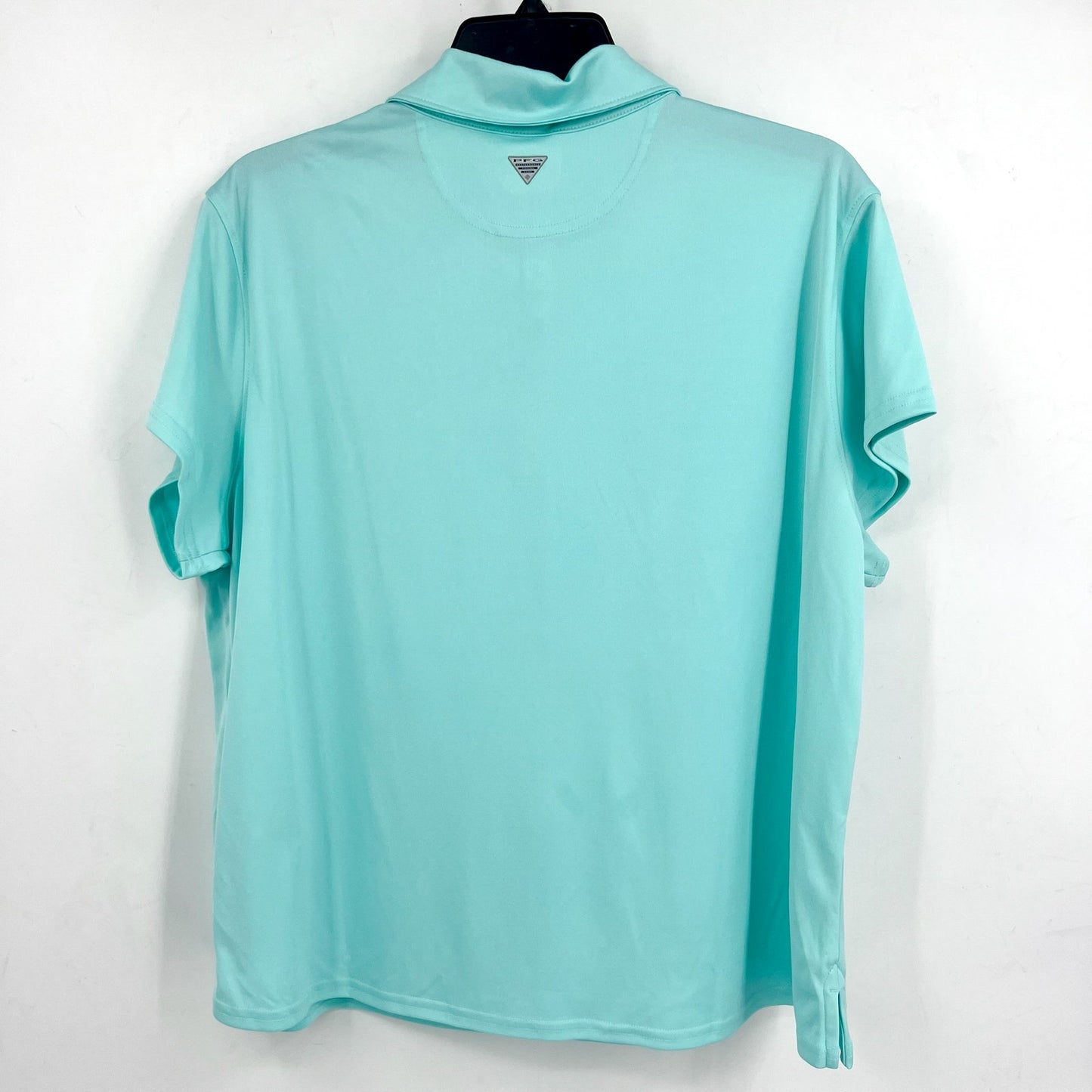 COLUMBIA Women's PFG Tidal Tee Polo Shirt XXL Blue Gulf Stream Short Sleeve NWT