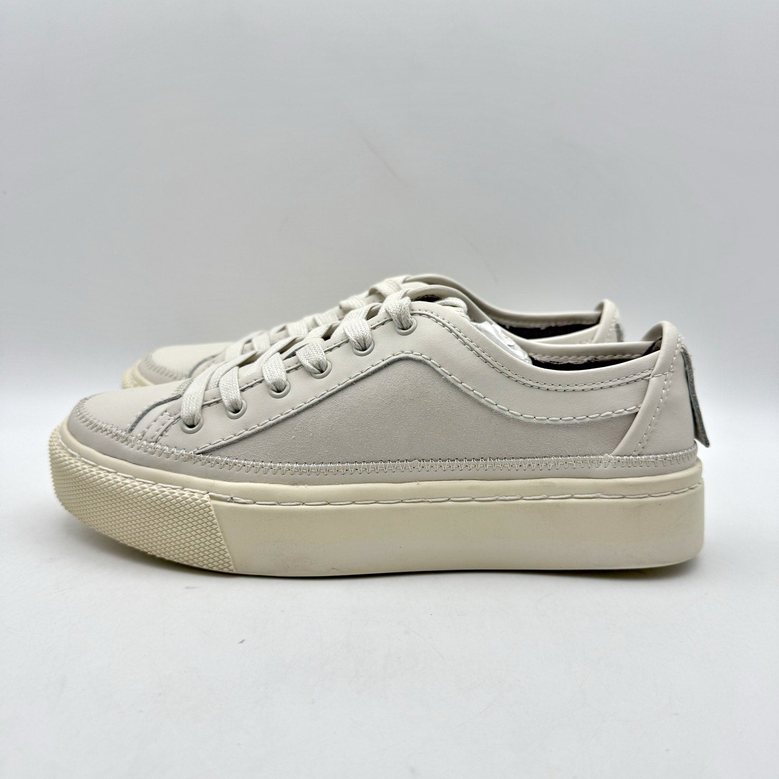 ALLSAINTS Womens Milla Sneaker EU 37 US 7 Off White Leather NWOB