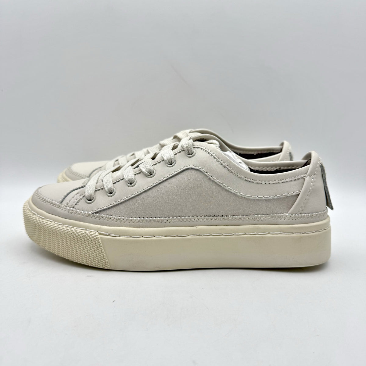ALLSAINTS Womens Milla Casual Sneaker EU 37 US 7 Off White Leather NWOB