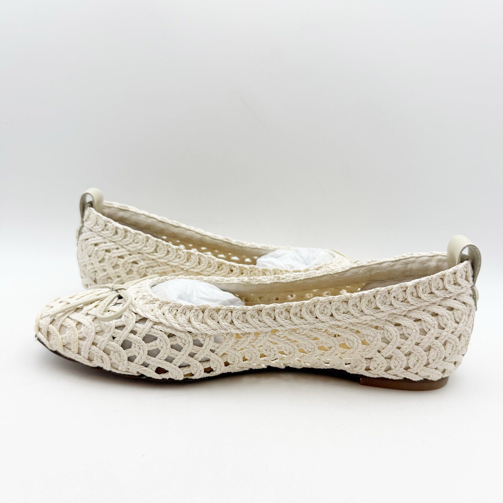 Kelsi Dagger Brooklyn Womens Frankie Flats US 8.5 EU 39 White Crochet NWOB