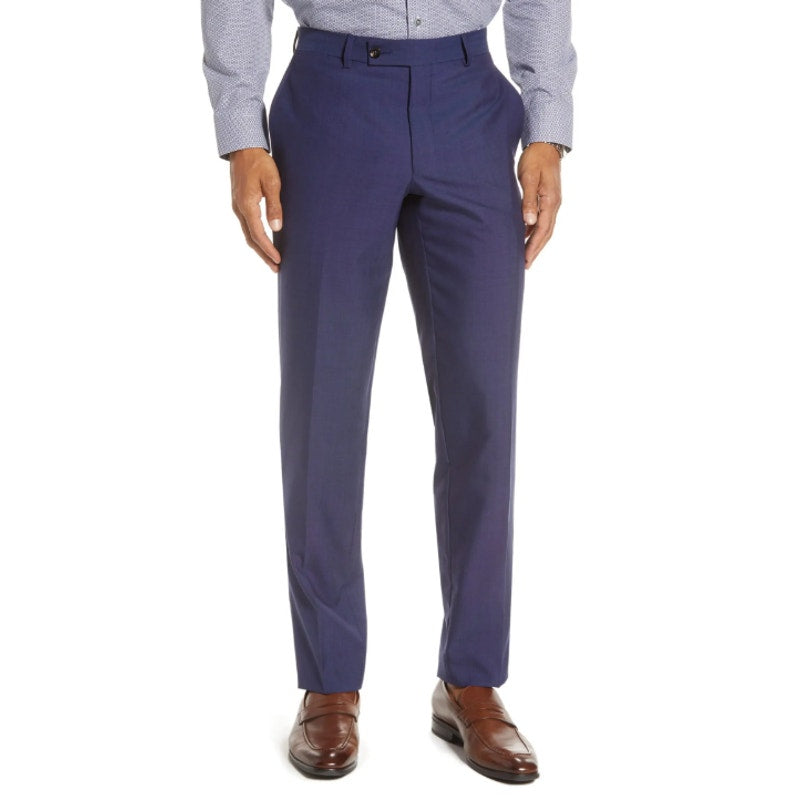 TED BAKER Men's Jarrett Dress Pants 36R Navy Blue Flat Front 100% Wool NWOT