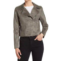 STEVE MADDEN Womens Faux Suede Moto Jacket Small Olive Green Vegan Leather NWT