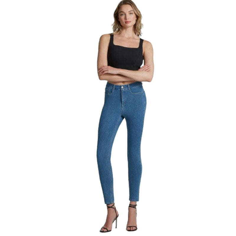COMMANDO Women's Do It All Denim Skinny Jeans Large 12-14 Blue Light Indigo NWT