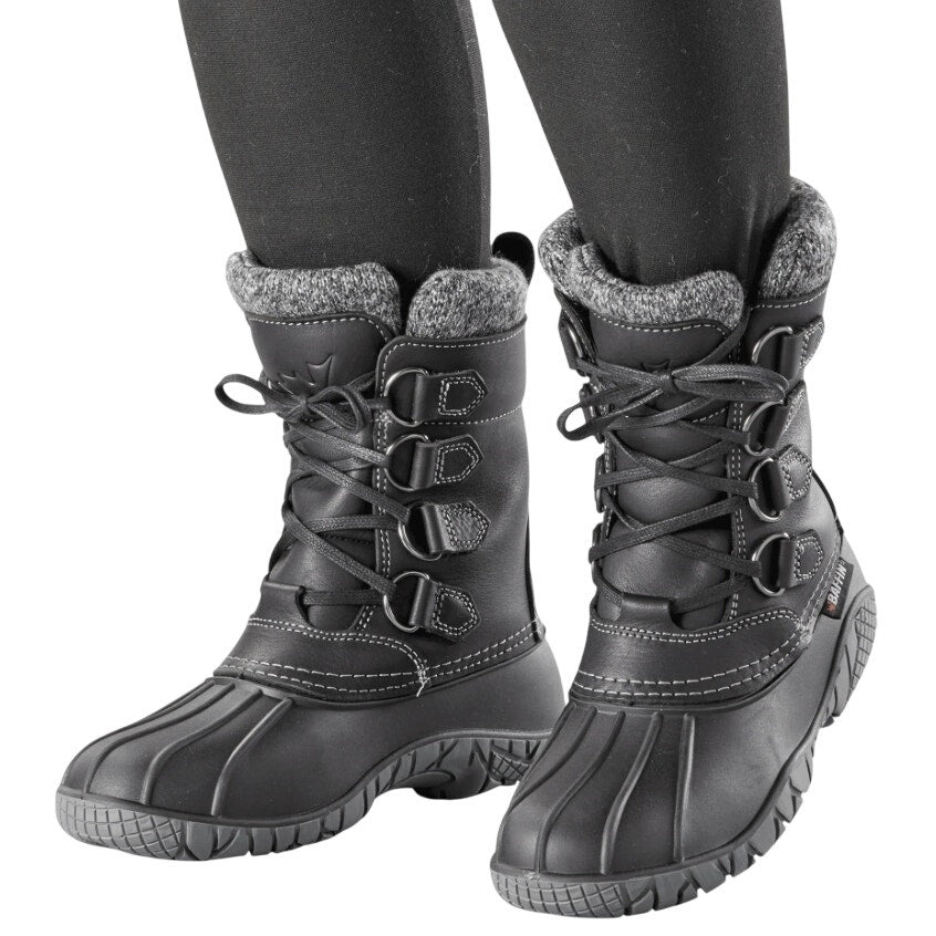 Baffin Women Yellowknife Snow Boots US 11 Black Leather Waterproof Insulated NIB
