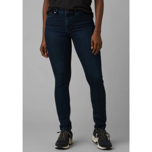 PRANA Women's Sienna Jeans 31 US 12 Deep Blue Stretch Denim Mid Rise Skinny NWT