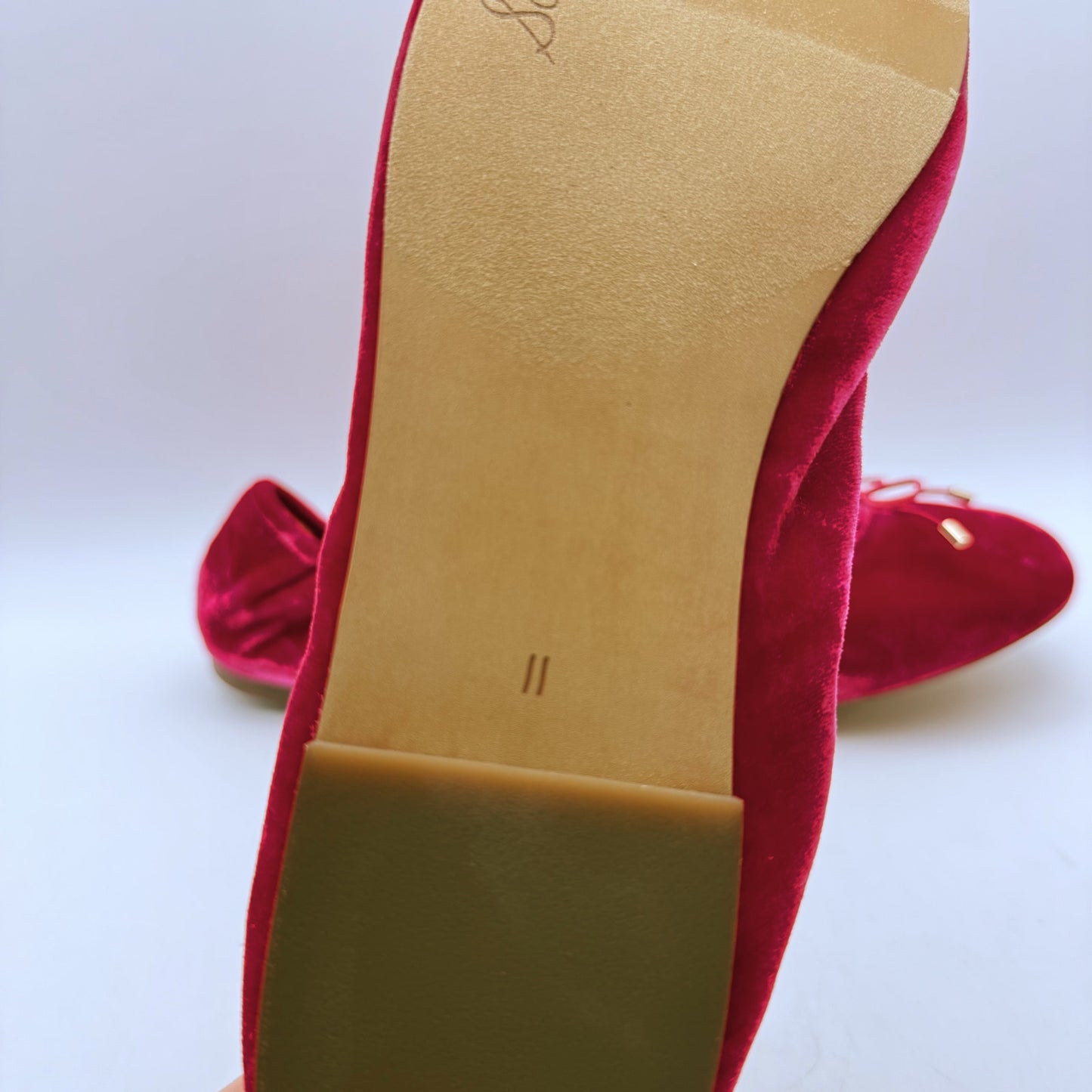 SAM EDELMAN Womens Felicia Ballet Flats US 11 EU 42 Pink Velvet Round Toe NIB