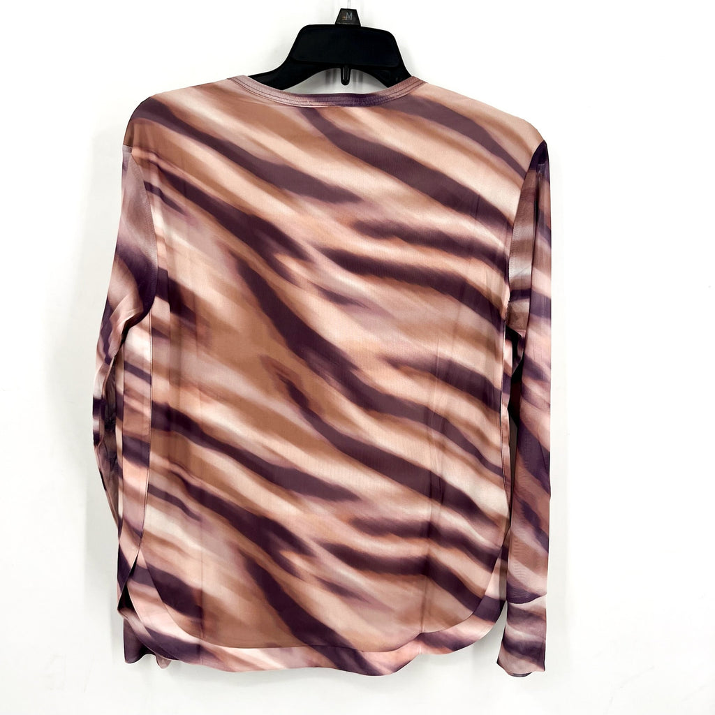 LES SEREIN - STITCHFIX Womens Print Blouse Small Purple Pink Long Sleeve NWT