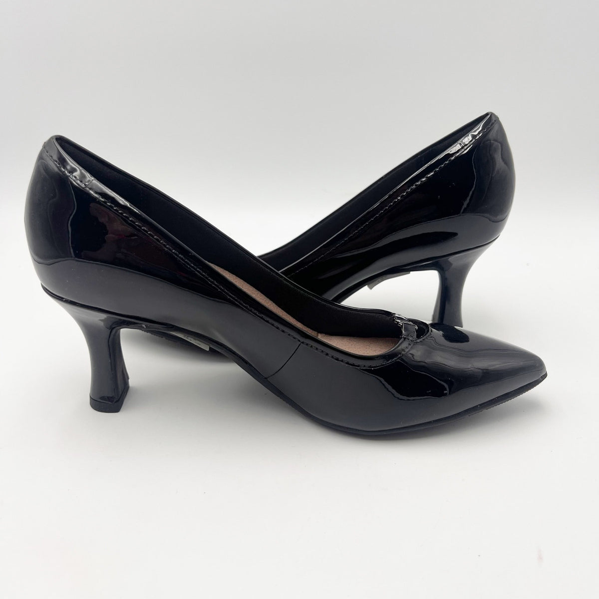 Clarks Womens Kataleyna West Heels Size 7 M Black Patent Leather Pumps NIB