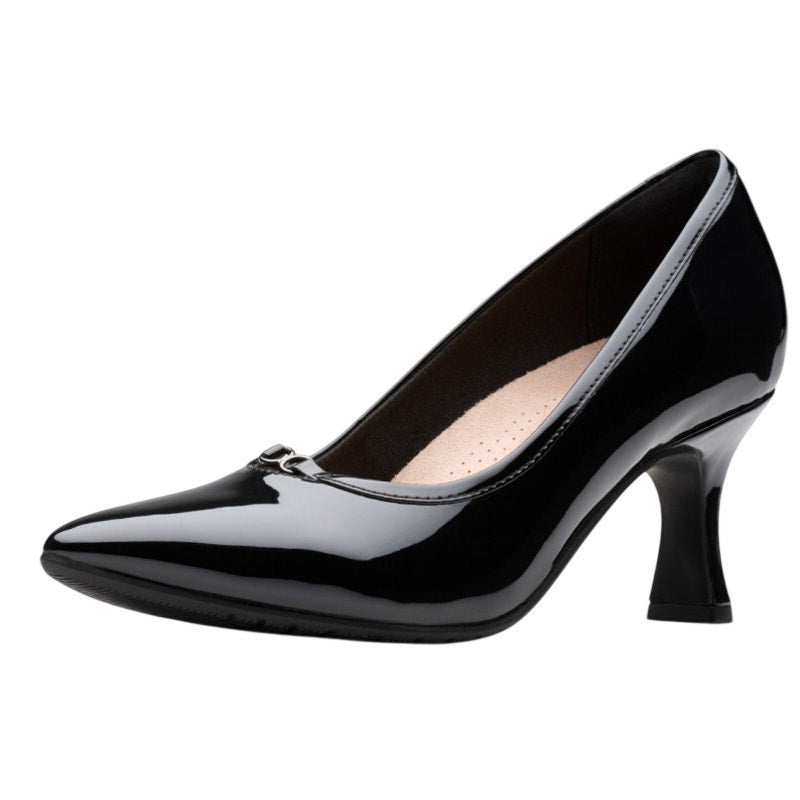 Clarks Womens Kataleyna West Heels Size 7 M Black Patent Leather Pumps NIB