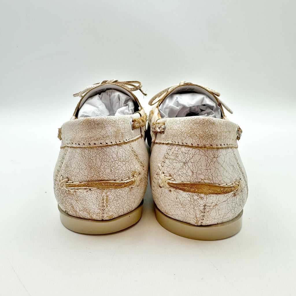 Lucky Brand Womens Timini Studded Loafers Size 9 Distressed White Leather NIB