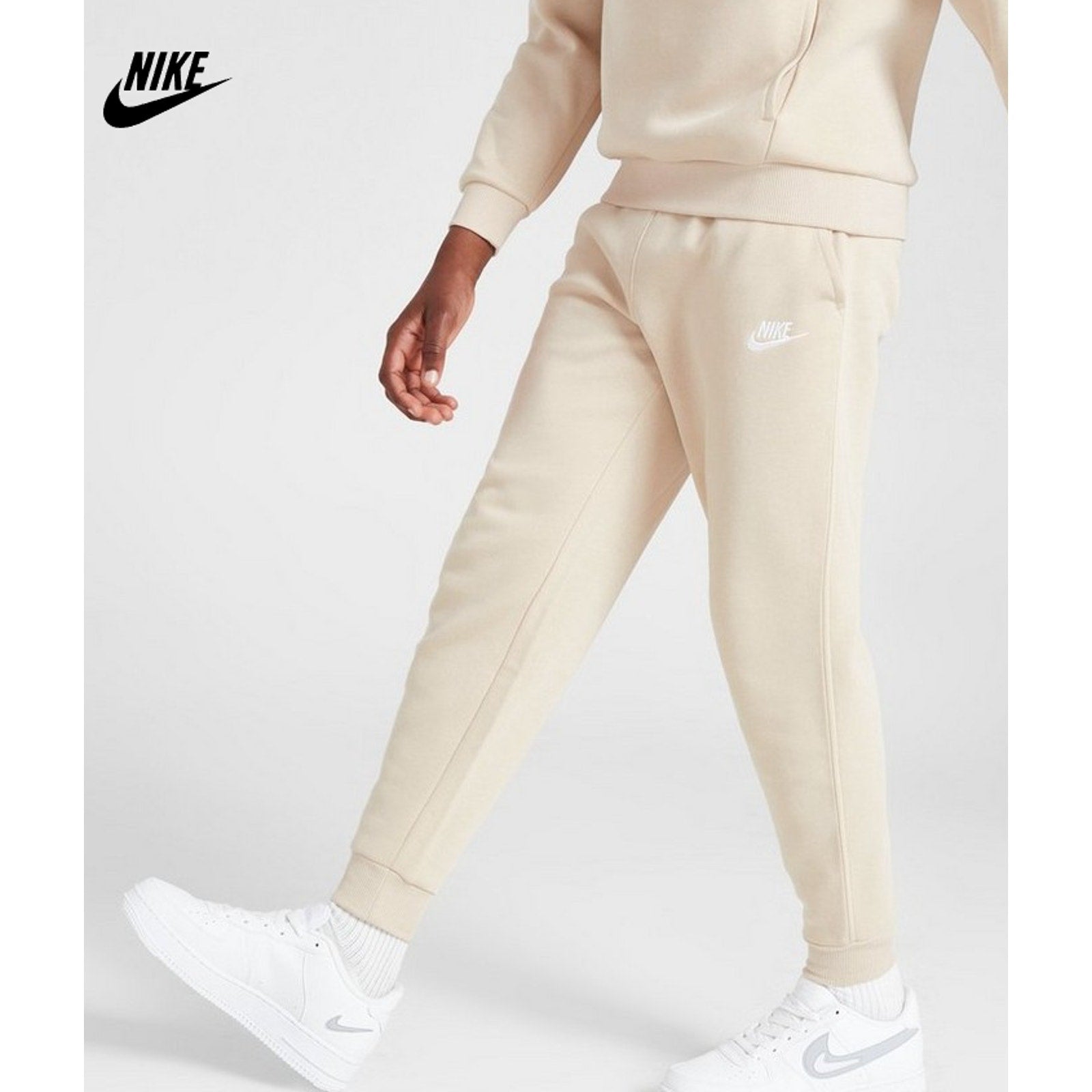 NIKE Kids Sportswear Club Fleece Joggers Pants Medium Cream White Boys Girls NWT