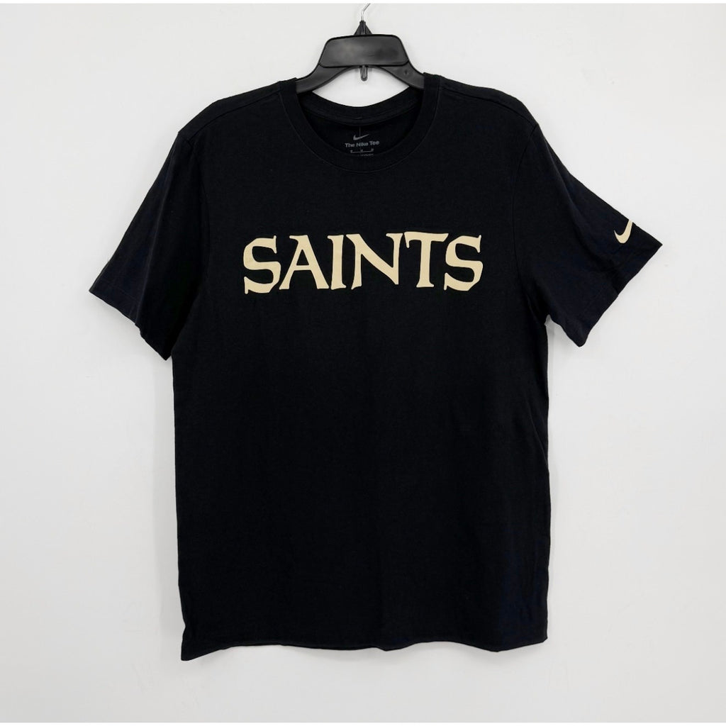 NIKE Mens New Orleans Saints Wordmark Essential T-Shirt Medium Black NWT N19900A