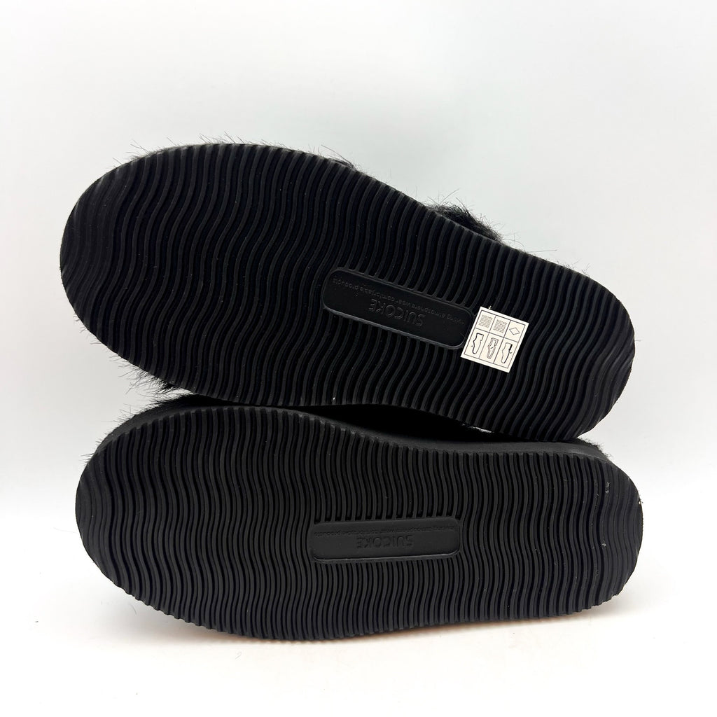 SUICOKE Womens Zavo Faux Fur Slide Clogs Size 7 EU 36 Black Faux Fur NWOB