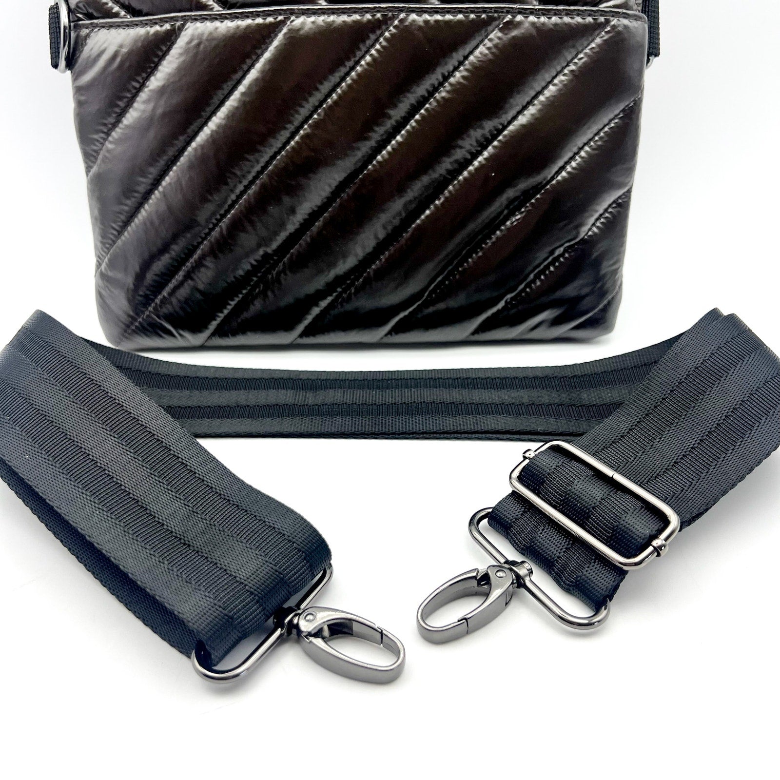 THINK ROYLN Diagonal Bum Bag 2.0 Medium Glossy Chocolate Brown NWOT